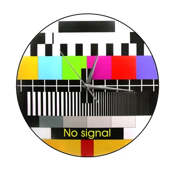 Retro TV Color Test Ecran Ceasuri de Perete de Fundal Reglare Semnal de Perete Ceasuri de Decorare Nici un Semnal TV de Perete din Lemn cu Ceas
