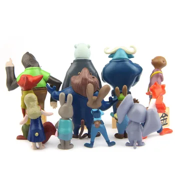 Film Disney Puli Desene animate Aiunci Jucării 12buc/lot 4~7cm Nick Fox Judy Zootropolis Utopia Animal PVC Acțiune Figura Jucării Păpuși