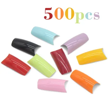 Kimcci 500 buc/lot de 24 de Culori Bomboane franceză False, Sfaturi de Unghii de culoare Curcubeu Artificial, Fals, Unghii Manichiura Frumusete Instrumente de Machiaj