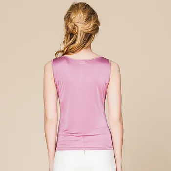 Vara Femei Reale Silk Tank Topuri Tricotate Casual Shirt Confortabil Respirabil Pierde T-shirt 1151
