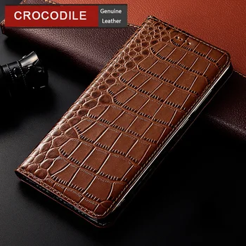 Crocodil Din Piele De Caz Pentru Samsung Galaxy A3 A5 A7 A8 A9 Plus Star 2018 2017 2016 Lux, Flip Cover Telefon Mobil Cazuri