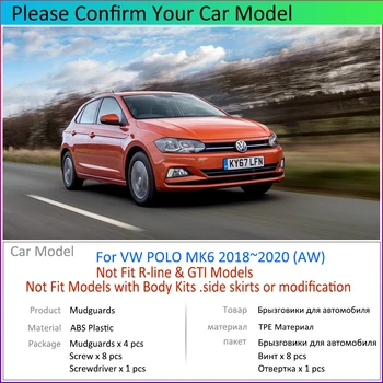 Pentru Volkswagen VW Polo MK6 AW 2018 2019 2020 Fata Spate Masina Fender Apărătoare Noroi Garda Splash Clapa Accesorii Auto