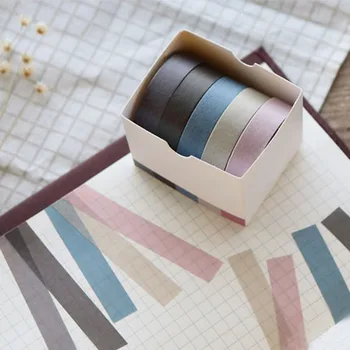 5 Role/set Washi Bandă de Hârtie de Mascare DIY decorare de Papetărie Scrapbooking 10mmx5M