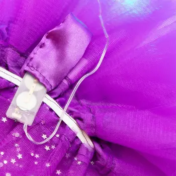 Femei Fete Cer Instelat Star Paiete Fusta Tutu LED Lumina de Neon Colorate Stratificat Tul de Balet Dance Party Rochie Scurtă