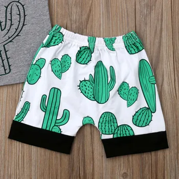 2019 Mai Nou Moda Nou-Născut Copii Baby Boy Haine De Vară Cactus Bluze T-Shirt, Pantaloni Scurți, Costume Sunsuit Set