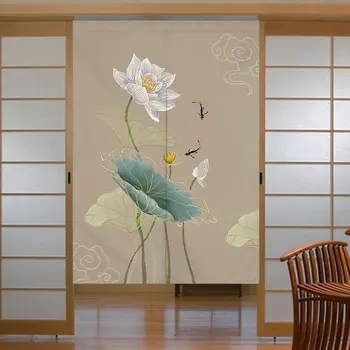 Cerneală Chineză Flori Fengshui Pictura Ușa Perdele Pentru Bucatarie Dormitor Restaurant Intrarea Partiție Jumătate Agățat Perdele