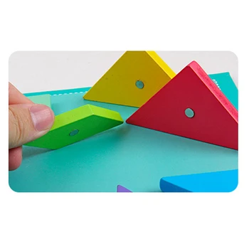 Magnetic Puzzle 3D Puzzle Tangram Gândire Joc de Formare Copilul Montessori Învățare Educative Jucarii din Lemn pentru Copii