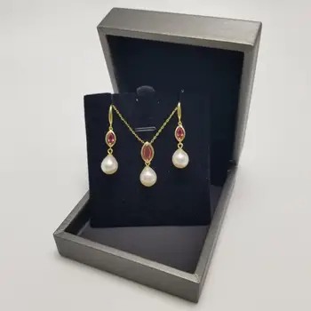 YIKALAISI Argint 925 Bijuterii Perla Seturi 2019 Naturale Fine bijuterii Perla de 8-9mm Seturi Pentru Femei en-gros