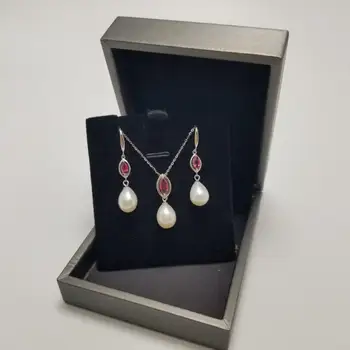YIKALAISI Argint 925 Bijuterii Perla Seturi 2019 Naturale Fine bijuterii Perla de 8-9mm Seturi Pentru Femei en-gros
