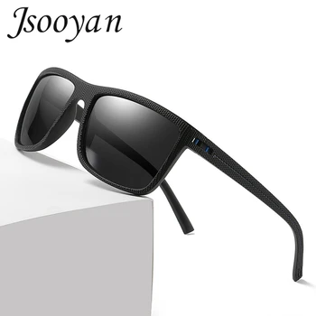 Jsooyan 2020 Nouă Tendință Pătrat ochelari de Soare Pentru Barbati Polarizati UV400 Cafea la Modă Ochelari de Soare Sport de sex Masculin Albastru TAC Lentile Ochelari