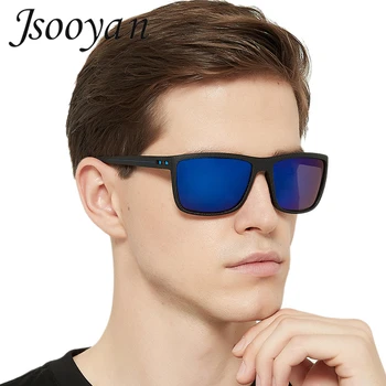 Jsooyan 2020 Nouă Tendință Pătrat ochelari de Soare Pentru Barbati Polarizati UV400 Cafea la Modă Ochelari de Soare Sport de sex Masculin Albastru TAC Lentile Ochelari