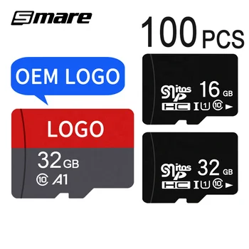 Logo-ul personalizat cu Ridicata Reală Capacitate Card de Memorie 100BUC 32GB 16GB 64GB 128GB, 256GB Card Micro SD Class10 U1 U3 SD Original Mem