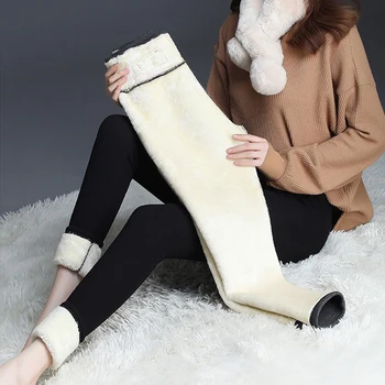 Iarna Femei jambiere Plus Catifea cu Talie Înaltă Cald Legging Femme Pantaloni Slim Creion Negru Gros Legging