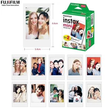Original 20 de coli Fujifilm Instax mini 8 filme alb Margine de 3 Inch pentru Camera Instant 7 9 25 50 70 90 sp-1, sp-2 hârtie Foto