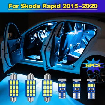 6pcs Eroare Gratuite Auto Becuri LED Auto lumini de Interior Dome Lectură Lampă Portbagaj Pentru Skoda Rapid 2016 2017 2018 2019 2020