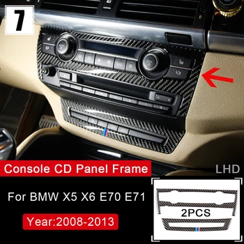 Fibra de Carbon Interiorul Schimbătorului de viteze Aer Conditionat AC CD Panoul de Lumina de Citit Capacul Ornamental Autocolant Accesorii Pentru BMW E70 X5 X6 E71