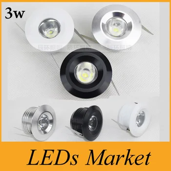 3W Mini estompat LED downlight alb rotund de tavan lumini la fața locului 110V 220V Încastrat Aluminiu lampa Alb Cald 3000k CRI 85 CE UL