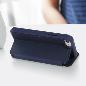 Cauciuc & PU Piele Caz rezistent la Socuri Pentru iPhone SE 2020 Magnet Flip Card Titular de 360 Plină de Protecție Caz Acoperire pentru iPhone SE 2020