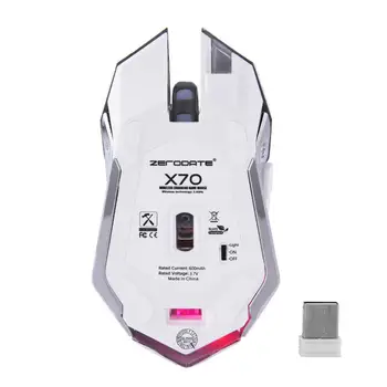 ZERODATE 2.4 G Wireless Rechargeable Gaming Ergonomie Mouse Optic Soareci Pentru PC, Laptop