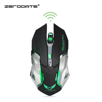 ZERODATE 2.4 G Wireless Rechargeable Gaming Ergonomie Mouse Optic Soareci Pentru PC, Laptop