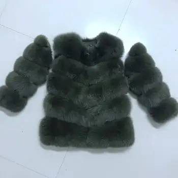Roz java QC8085 2017 nouă haină de blană de vulpe mâneci detașabile, blana autentica de vulpe vesta de înaltă calitate pentru femei de iarnă fox jacheta cald