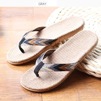 COOLSA Bărbați Lenjerie Flip Flops cu Dungi Panglică Sandale Plate EVA Non-Alunecare Lenjerie de Diapozitive Acasă Papuci Om Casual Paie Pantofi de Plaja