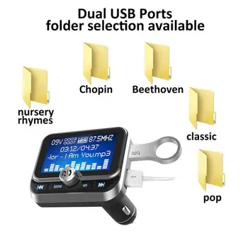 Creative Auto-Cost-eficiente Transmițător FM Cu Telecomanda LCD Bluetooth MP3 Player Auto Dual USB FM Modulator zender