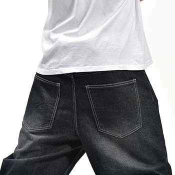 Blugi largi Bărbați Denim Pantaloni Largi Streetwear Blugi Hip Hop Casual Skateboard Pantaloni pentru Bărbați Plus Dimensiune Pantaloni Negru S94