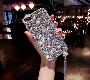 De lux 3D Bling Bijuterii Stras Cristal de Diamant Caz Telefon Moale Pentru Huawei Honor P20 P30 Pro 8 9 Lite 9X 7X 8X Mate 30 20