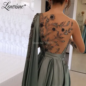 De Lux Iluzie Cu Margele Rochie De Seară 2020-Linie De Partid Sexy Rochie Mâneci Lungi Personalizate Bal DressesArabic Dubai Rochie