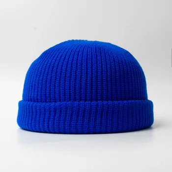 Unisex Beanie Cu Nervuri Tricotate Încătușat Pălărie De Iarnă Caldă Scurt Beanie Casual Culoare Solidă Skullcap Largi Pentru Adulti Barbati Beanie
