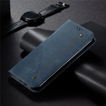 De lux Denim Piele Flip Telefon Caz Pentru Iphone 11 Pro Max X Xr Xs Max Magnetic Portofel Card de Acoperire Pentru Iphone 8 7 6 6s Plus Coque