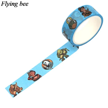 20buc/lot Flyingbee 15mmX5m Groază Bandă Adezivă DIY Autocolant de Hârtie Washi Tape X0740
