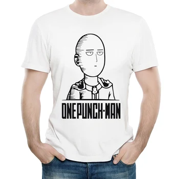 One Punch Man T Shirt Anime Moda de Culoare Alb cu Maneci Scurte de Desene animate de Imprimare T Tricoul de Sus Tricouri tricou Saitama Garou Haine Unisex