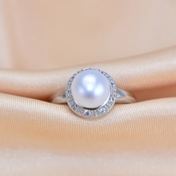 SHDIYAYUN 2019 Bine Pearl Inel Argint 925 Bijuterii Pentru Femei Naturale de apă Dulce Pearl Retro Zircon Rotund Inele Cadou