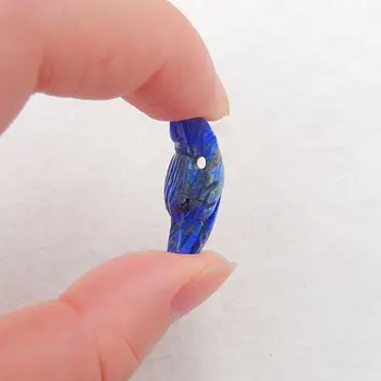 Vanzare 1buc Piatra Naturala Lapis Lazuli Și Malachit Intarsii Sculptate Cap de Lup Moda Pandantiv 24x16x8mm 4g