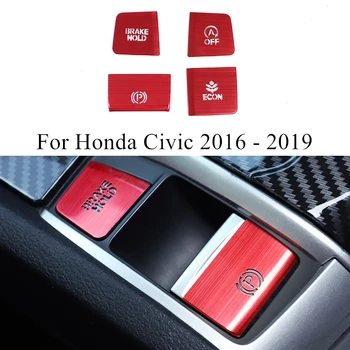 4 Buc Viteze Buton de Autocolante EPB ECO Butonul de Decorare Accesorii din Aliaj de Aluminiu Paiete Pentru Honda Civic 2019 2018 2017 2016