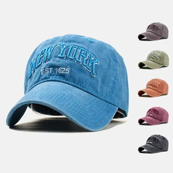 Capace de sport de Spălat Bumbac Șapcă de Baseball Hat Pentru Femei Barbati Vintage Tata New York Broderie Scrisoare de Sport în aer liber Capace capac
