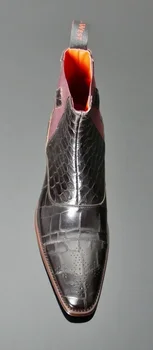 Oameni de Moda de Lux a Subliniat Toe Chelsea Cizme Vintage Șarpe Confortabile Cizme Glezna cu Fermoar de sex Masculin Casual Boot NE006