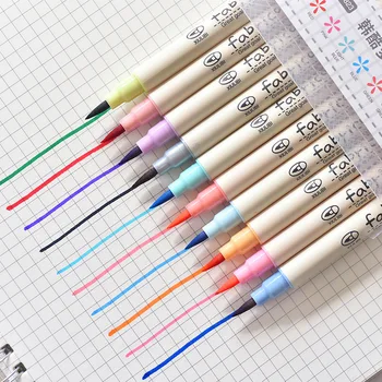 10buc atinge marker set scrie stilou perie de linie de Caligrafie de Culoare markeri pen rechizite de Desen pentru moda manga seturi de pictură