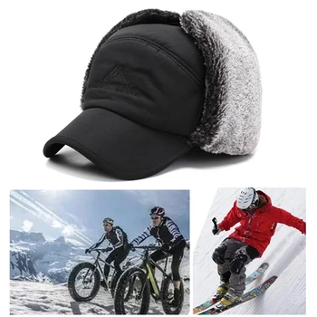 Unisex de Iarna Cald Trapper Trooper Hat Mens Faux fur Bomber Pălării cu Urechi Clapeta de Vânt Masca de Schi de Zăpadă Pălărie de Vânătoare Capac Nou O15