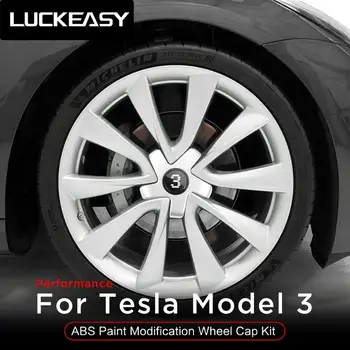 LUCKEASY Masina hub acoperi modificarea kit pentru Tesla Model 3 Masina de 20 inch roți P versiunea ABS Vopsea Modificarea Capac de Roata Kit 4buc