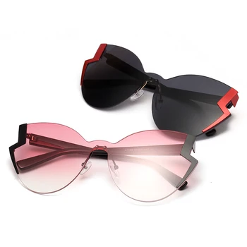 Peekaboo retro ochi de pisică ochelari de soare femei fluture 2019 moda roz fără rame, ochelari de soare, femeie, mare cadru uv400 negru