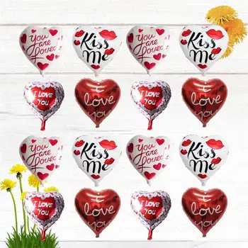 20buc 18 Cm in forma de Inima Baloane Decoratiuni Scrisul Baloane Petrecere Balon de Folie Scena Decor Romantic Ziua Îndrăgostiților