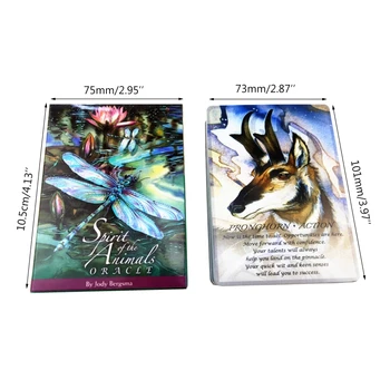 Spiritele Animalelor Oracle Englezesc Complet 52 Pachet De Cărți De Tarot Divinație Soarta Petrecere De Familie Tabla De Joc