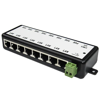 8 Porturi PoE Pasiv Adaptor 8ch sursă de Alimentare PoE Ethernet POE Injector Pin 4,5(+)/7,8(-) Intrare DC12V-DC48V