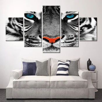 Panza Pictura Modernă De 5 Pc-uri HD Printuri de Arta de Perete Animale Poster Tigru Imagini pentru Living Decor Acasă