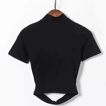 De Vară 2020 Gotic Streetwear T-Shirt pentru Femei Harajuku Topuri Tricou Femei T Shirt Sexy Casual Luna Broderie Crop Top de sex Feminin