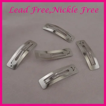50PCS 6.0 cm Argint Simplu Dreptunghi de Metal Clip Anticipate agrafe la Plumb Nichel gratuit, femei accesorii de par fete agrafa