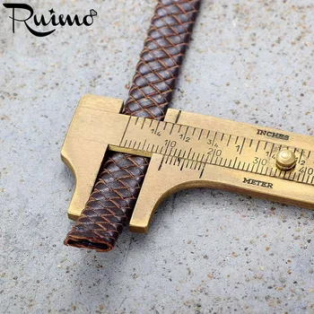 RUIMO Împletite Reale Plat din Piele Coarda 10*3mm Lat Negru & Maro Șir Cablul De Brățară Bijuterii Accesorii Ambarcațiuni